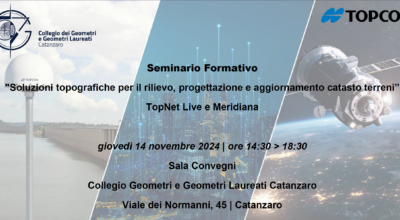 Seminario “Soluzioni topografiche per il rilievo, progettazione e aggiornamento catasto terreni”